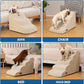 5-Step Dog Stairs and Ramp for High Bed,Non-Slip Sturdy Pet Steps for Small Dogs and Cats,22.2" H,Beige