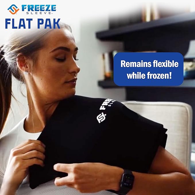 FreezeSleeve Flat Pak | 12" x 17" Extra Large Reusable Gel Ice Pack for Hot and Cold Therapy | Soft Flexible Cooling Pad for Back Hip Leg Injuries and Pain Relief | Cold Compress for Injury Recovery