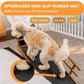 Dog Ramp for Bed, 5 Level Adjustable Dog Ramp for High Beds, Upgrade Rubber Mat High Traction Ramp with Safety Rails, Folding Pet Ramp for Bed, Couch,SUV, Natural Wood Pet Ramp for Small & Old Dogs