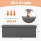Sweetcrispy Foldable Storage Ottoman 43in, Storage Chest, Large Ottoman Bench Foot Rest Stool with Padded Seat for Entryway Living Room, Bedroom,Load 350lbs, Modern Grey