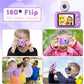 Kids Camera with 180° Flip-up Lens for Selfie & Video, HD Digital Video Cameras for Toddler with 32GB SD Card, Ideal for 3-8 Years Old Girls Boys on Birthday Christmas Party as Gift