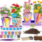 4 Set Paint & Plant Flower Gardening Kit - Gifts for Girls Ages 8-12, Arts and Crafts for Kids Ages 8-12, Kids Gardening Set, Birthday Toys Gifts for Girls Boys Ages 6 7 8 9 10 11 12