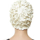 BEEMO Floral Petal Ladies Bathing Swim Cap Women Retro Swim Hat Long/Short Hair