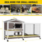 Aivituvin Rabbit Hutch 62" Rabbit Cage Indoor Outdoor Chicken Coop Guinea Pig Cage on Wheels Bunny Cage with 3 Deep No Leakage Pull Out Tray,Waterproof Roof (Brown)