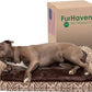 Furhaven Orthopedic Dog Bed for Large/Medium Dogs w/ Removable Bolsters & Washable Cover, For Dogs Up to 55 lbs - Plush & Southwest Kilim Woven Decor Sofa - Desert Brown, Large