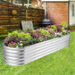 Land Guard 8×2×1.5ft Galvanized Raised Garden Bed Kit, Raised Garden Boxes Outdoor, Oval Metal Raised Garden Beds for Vegetables, Silver
