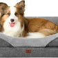 EHEYCIGA Memory Foam Dog Bed for Large Sized, Orthopedic Dog Sofa with Sides and Waterproof Liner, Washable Bolster Pet Couch with Removable Cover, 41x27x7.5 Inch, Grey