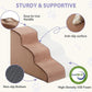 Dog Stairs for Small Dogs, 3-Steps Dog Ramp for Bed and Couch, Pet Stairs with Highly Supportive Foam and Non-Slip Bottom, Pet Steps for Cat & Doggie (High 15.7 Inch)