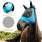 2 Piece Horse Fly Mask with Ears, Comfortable Fit Stretch Fabric Big Eye Space Soft Breathable with UV Protection for Full Horses (Blue-Pink)
