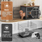 VOPEAK 27.5" Dog Crate Furniture, Chew Resistant Dog Crate for Small Dogs Puppy, Heavy Duty Dog Crates Dog Kennel Cage Indoor with Double Doors, Wooden End Table for Bedroom Living Room, Black