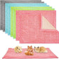 8 Pcs Guinea Pig Liner Washable Rabbit Cage Liner 16x12 Inch Guinea Pig Fleece Mats Reusable Bedding Pee Pads for Small Animals, Bunny (Gray, Green, Pink, Blue)