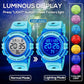 Kids Watch,Boys Watch for 3-15 Year Old Boys,Digital Sport Outdoor Multifunctional Chronograph LED 50 M Waterproof Alarm Calendar Analog Watch for Children with Silicone Band,Kids Gift