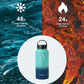 BUZIO 32 oz Water Bottle Insulated with Straw & 3 lid and Carrying Pouch, Leak Proof Anti-Slip Stainless Steel Water Flask Jug, Cold for 48 Hrs Double Vacuum Thermo Canteen, BPA-Free, Caribbean Blue