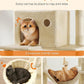 Feandrea Cat Tree, 81.1-Inch Large Cat Tower with 13 Scratching Posts, 2 Perches, 2 Caves, Basket, Hammock, Pompoms, Multi-Level Plush Cat Condo for Indoor Cats, Beige UPCT190M01
