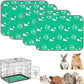 4 Pack Guinea Pig Bedding - Washable Guinea Pig Cage Liners, Waterproof Reusable & Anti Slip Pee Pads Super Absorbent Mats for Small Animals Pet Rabbit Bunny Hamster Rat (Green, 24 x 18 Inch)