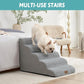 Wide Dog Stairs 19.7" Width, Pet Step for Small/Medium/Large Dog, Puppy or Cat, Pet Ramp for High Bed or Car, High Density Foam Ladder, 19.7x33x22.4 in, Stable, 5 Step, Grey