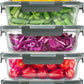 Zulay Kitchen 5 Pack Glass Meal Prep Containers with Lids - Airtight, Premium Borosilicate Glass Food Storage Containers - Microwave, Freezer & Oven Safe, BPA Free - Gray