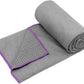 Eunzel 2 Pack Hot Yoga Towel with Grip Dot, Non Slip Yoga Mat Towe Sweat Absorbent Towel for Hot Yoga,Bikram, Pilates and Fitness 72" x 24", Grey