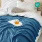 Carriediosa 100% Cotton Muslin Throw Blanket 66" X 90" Twin XL Size，4-Layers Summer Gauze Throws for Bed Couch，Soft Lightweight Breathable Linen Blankets Bedspread for Adults All Season，Dusty Blue