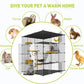 Large Cat Cage,Cat Cage Enclosure Indoor DIY Cat Playpen Detachable Metal Wire Kennels Crate Large Exercise Place Ideal, for 1-4 Cats,Ferret, Chinchilla, Rabbit, Small Animals