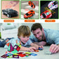 Magnetic Tiles Parking Building Playset with 10 Pull-Back Metal Cars for Kids Construction STEM Toy Preschool Creativity Learning Birthday Gift for Girls Boys Toddlers 3 4 5 6 7 8