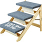 VEVOR Wood Pet Stairs/Pet Steps, 2-in-1 Foldable Wooden Dog Stair for Beds, Sofa and Cars, Dog Stairs & Ramp with 3 Steps for Small Medium Large Pet, up to 150 lbs