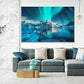 Nature Wall Art Prints - Ocean Forest Mountain Lake Canvas Landscapes - Small to Extra Large Living Room Bedroom Kitchen Bathroom Décor (Northern Lights Over Lake, 16L" x 24W")