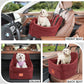 Dog Car Seat for Small/Medium Dogs, Dog Booster Car Seats with Thick Cushion for Dogs Under 35lbs, Detachable Washable Pet Car Seat with Storage Pockets, 2 Safety Belts(Red)