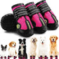 Hcpet Dog Shoes, Dog Boots for Large Dogs, Waterproof Dog Booties Paw Protector for Summer Hot Pavement, Winter Snowy Day, Outdoor Walking, Indoor Hardfloors Anti Slip Sole Pink Size 6