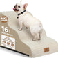 Dog Ramp and Stair for Bed 16" H-20 H,3-Step Cat Stair for Sofa and Chair,4-Step Dog Ramp for High Bed and Window,Durable Nonslip Fabric Cover for Indoor (Beige-16 H, Pet Friendly, 3)