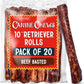 Canine Chews 10" Beef Basted Rawhide Bones for Large Dogs - 20 Pack - Hand-Rolled Dog Chews Basted in Beef Broth - Promotes Dental Health