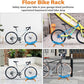 Adjustable Bike Parking Stand Fits 16-29 Inch Bicycles, Compatible with 23c-3.0 Tire Width – Heavy-Duty Plastic, Easy Installation, Stylish Two-Tone Design (Blue&Orange(2 Pack))