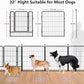 Dog Playpen 32 inch 16 Panels Indoor Outdoor Dog Pen for Medium/Small Dogs Heavy Duty Metal Dog Fence Outdoor for Yard, Puppy Playpen with Door Portable Pet Fence for RV Camping Yard
