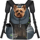 WOYYHO Pet Dog Carrier Backpack Small Dog Front Backpack Ventilated Mesh Dog Travel Back Pack with Safety Belt for Travel Hiking Cycling Outdoor Adventures (Size L: 10-14 lbs, Dark Gray)