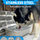 Automatic Dog Water Dispenser, 2 Gallons 304 Stainless Steel Dog Water Bowl for Indoor/Outdoor, Large Water Bowl for Pets & Livestock, Anti Tip, Wide Mouth, Water Auto Fill, Fit GHT 3/4" Faucet
