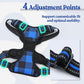 rabbitgoo Dog Harness No Pull with 2 Leash Clips, Adjustable Soft Padded, Reflective Oxford No Choke Pet Vest with Easy Control Handle for Large Dogs, Blue Plaid, L