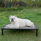 Veehoo Chew Proof Elevated Dog Bed - Cooling Raised Pet Cot - Rustless Aluminum Frame and Durable Textilene Mesh, Unique Designed No-Slip Feet for Indoor or Outdoor Use, Black Silver, Medium