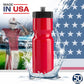 50 Strong Sports Water Bottles – Reusable 22 oz BPA-Free Plastic Bottles with Pull Top Cap – Made in USA – Top Rack Dishwasher Safe – Fits Most Bike Cages Brand