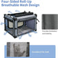 NEZUC Soft Collapsible Dog Crate - 36 Inch Portable Soft Sided Travel Dog Crates for Large Dogs, 4-Door Foldable Dog Carrier, Pet Kennel Indoor & Outdoor (Gray, 36.0" L x 22.0" W x 22.0" H)