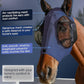 Horse Fly Mask with Ears, UV Protection Mask for Horses, Elasticity Mask with Big Mesh Eye Covers, Snug Fitting Comfortable Breathable Lightweight Navy Full Size