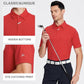 Esabel.C Jacquard Golf Shirts for Men Moisture Wicking Short Sleeve Performance Dry Fit Active Mens Polo Shirts