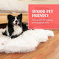 PupRug Orthopedic Dog Bed for Large Dogs with Fluffy Soft Faux Fur and Memory Foam for Joint Pain Relief, Machine Washable and Waterproof Couch Bed, Polar White, Large/Extra Large