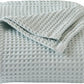 100% Cotton Waffle Weave Bed Blanket | Soft, Breathable, and Lightweight Blanket for All-Season | Perfect for Layering | Brielle Collection (King, ICY Blue)