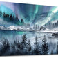 hyidecorart Large Wall Decorations For Office Canvas Wall Art For Living Room Stretched And Framed Canvas Prints Paintings Blue Aurora Scenery Wall Pictures Artwork Ready To Hang Hotel Mural 48x24