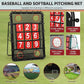 Pitching Net with Strike Zone, 9 Hole Baseball Pitching Target, Portable Softball Baseball Training Equipment with Carry Bag