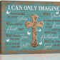 Rustic Christian Cross Wall Art I Can Only Imagine Pictures Farmhouse Butterfly Wall Decor Teal Motivational Canvas Print Painting Artwork for Bathroom Living Room Bedroom 20"x24"