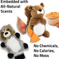 Playology Dog Toys | Plush Toy Raccoon & Squirrel (Value 2-Pack) Stuffed Animal for Dogs | Small Peanut Butter/Sweet Potato Scented Toys - Easy to Clean and Made from Non Toxic Materials