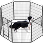 Dog Playpen, Outdoor Dog Fence, 8 Panels, 40" H Dog Pen for Medium/Small Dogs, Heavy Duty Metal Pet Fence with Gate, Portable Dog Fence for RV Camping and Yard (Black)