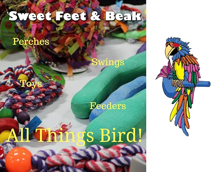 Comfort Grip Safety Perch for Bird Cages - Pedicure Perch for Birds to Keep Nails and Beaks in Top Condition - Safe Easy to Install Bird Cage Accessories - X-Small 4.5"