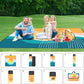 Picnic Blankets Waterproof Foldable, Extra Large 79"x79" Beach Blanket Waterproof Sandproof, 3-Layer Polyester Foldable Portable Outdoor Mat for Park, Camping, Travel, Grass Lawn- Afterglow Rainbow
